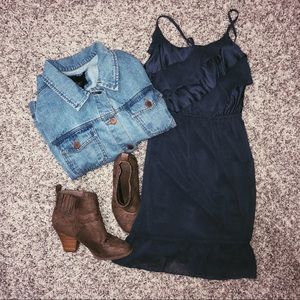 American Eagle Blue Dress with ruffles
